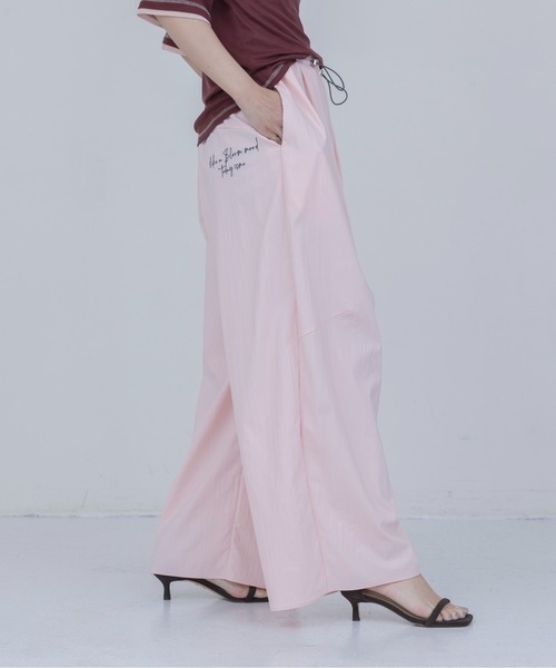 Eimee Law　チュールレイヤード2WAYパンツ　新品・タグ付き ナイロンワッシャー タックワイドパンツ Eimee Law│Eimee Law