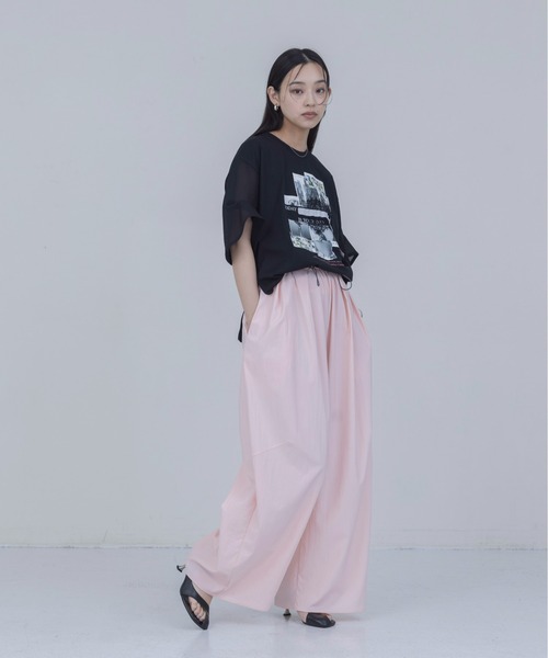 Eimee Law（エイミーロウ）の「ナイロンワッシャー タックワイドパンツ（その他パンツ・レディース・ピンク/ダークベージュ/ブラック・FREE）」の12枚目の写真