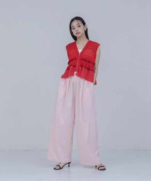 Eimee Law（エイミーロウ）の「ナイロンワッシャー タックワイドパンツ（その他パンツ・レディース・ピンク/ダークベージュ/ブラック・FREE）」の13枚目の写真