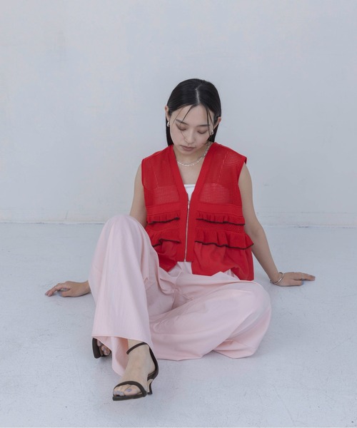 Eimee Law（エイミーロウ）の「ナイロンワッシャー タックワイドパンツ（その他パンツ・レディース・ピンク/ダークベージュ/ブラック・FREE）」の14枚目の写真