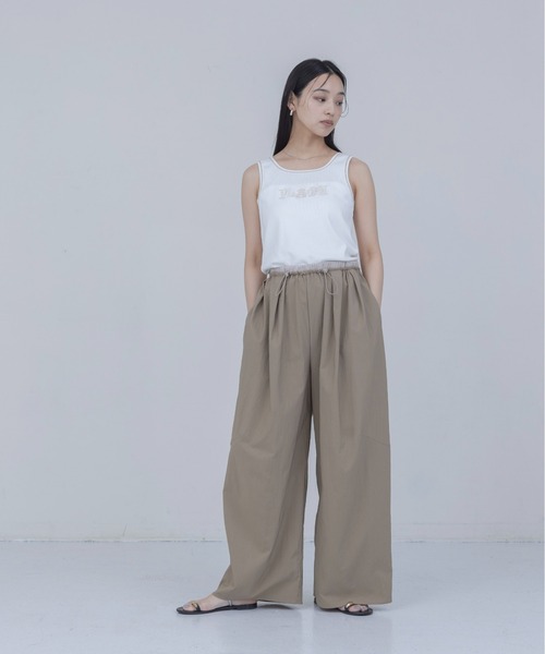 ナイロンワッシャー タックワイドパンツ Eimee Law│Eimee Law