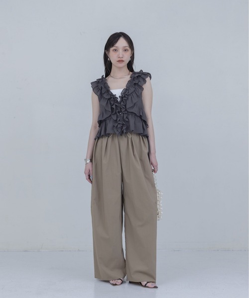ナイロンワッシャー タックワイドパンツ Eimee Law│Eimee Law