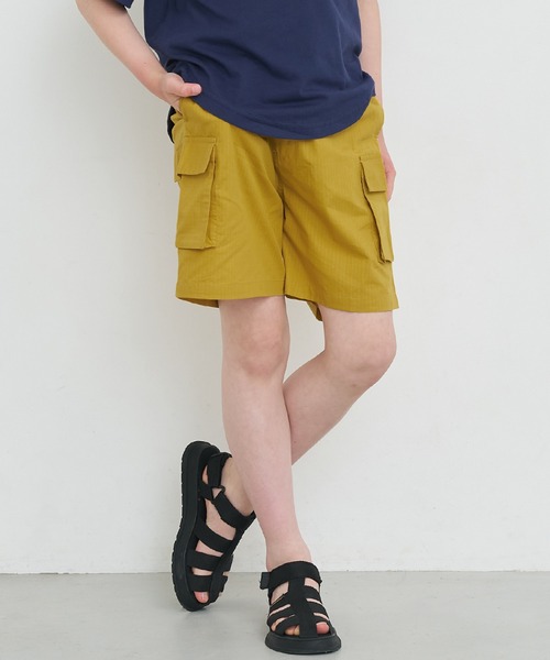 coca(coca)(コカ)の「キッズ コットンリップストップカーゴショートパンツ(カーゴパンツ・キッズ・マスタード/パープル/グリーン/ブラック・120/130/140/150)」の4枚目の写真