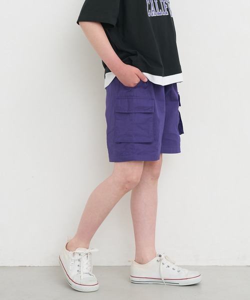 coca(coca)(コカ)の「キッズ コットンリップストップカーゴショートパンツ(カーゴパンツ・キッズ・マスタード/パープル/グリーン/ブラック・120/130/140/150)」の22枚目の写真