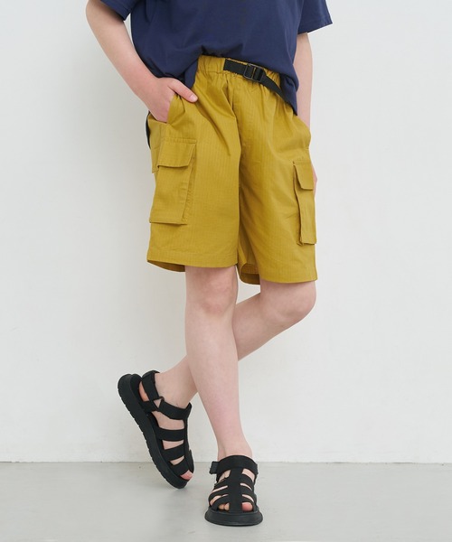 coca(coca)(コカ)の「キッズ コットンリップストップカーゴショートパンツ(カーゴパンツ・キッズ・マスタード/パープル/グリーン/ブラック・120/130/140/150)」の5枚目の写真