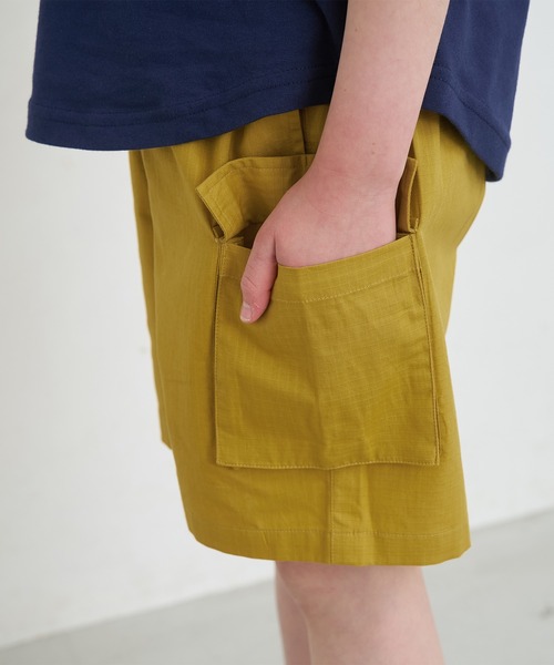 coca(coca)(コカ)の「キッズ コットンリップストップカーゴショートパンツ(カーゴパンツ・キッズ・マスタード/パープル/グリーン/ブラック・120/130/140/150)」の6枚目の写真