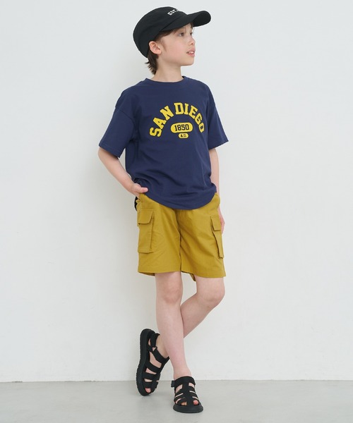 coca(coca)(コカ)の「キッズ コットンリップストップカーゴショートパンツ(カーゴパンツ・キッズ・マスタード/パープル/グリーン/ブラック・120/130/140/150)」の7枚目の写真