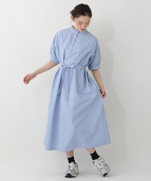Afternoon Tea(アフタヌーンティー)の「2WAYストライプラクロンフリルワンピース(ワンピース・レディース・ブルー・ONE SIZE)」の4枚目の写真