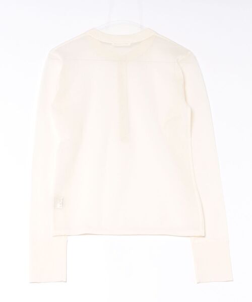 anuke(アンヌーク)の「anuke Sheer Henley Knit(ニット/セーター・レディース・ダークブラウン/オフホワイト・FREE)」の3枚目の写真
