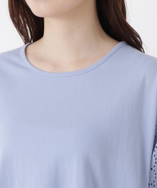 one'sterrace(ワンズテラス)の「異素材刺繍切替プルオーバー(Tシャツ/カットソー・レディース・ブラック系8/ブルー系その他7/ホワイト系9・02)」の7枚目の写真