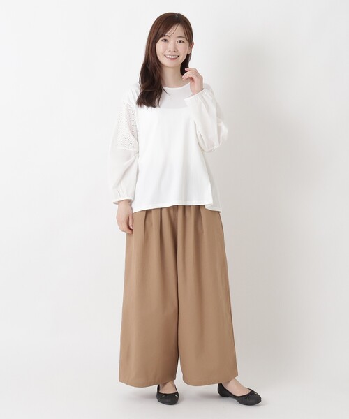 one'sterrace(ワンズテラス)の「異素材刺繍切替プルオーバー(Tシャツ/カットソー・レディース・ブラック系8/ブルー系その他7/ホワイト系9・02)」の12枚目の写真