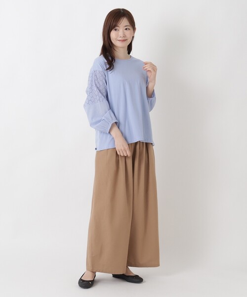 one'sterrace(ワンズテラス)の「異素材刺繍切替プルオーバー(Tシャツ/カットソー・レディース・ブラック系8/ブルー系その他7/ホワイト系9・02)」の16枚目の写真
