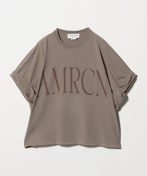 AMERICANA(アメリカーナ)の「<Americana>ロールアップ クロップド Tシャツ(Tシャツ/カットソー・レディース・ダークブラウン・FREE)」の8枚目の写真