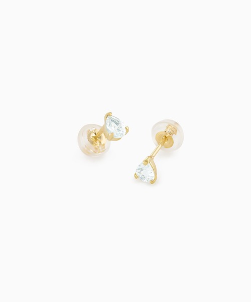 festaria bijou SOPHIA(フェスタリアビジュソフィア)の「K10YG アクアマリン ピアス(ピアス(両耳用)・レディース・イエローゴールド・ONE SIZE)」の2枚目の写真