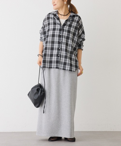 PUAL CE CIN(ピュアルセシン)の「麻混アソート柄オーバーシャツ(シャツ/ブラウス・レディース・ブラック/ベージュ/ネイビー/ブラウン・FREE)」の19枚目の写真
