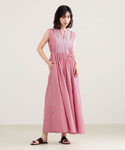新品Demi-Luxe BEAMS ノースリーブワンピース (ピンク) Demi-Luxe BEAMS（デミルクス ビームス）｜ワンピース（ピンク系）一覧