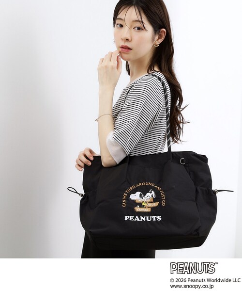 PEANUTS（ピーナッツ）の「【PEANUTS】撥水多ポケロープトート（トートバッグ・レディース・チャコールグレー/グレー/ブラック・00）」の2枚目の写真
