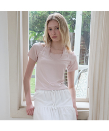 Layered halter neck t-shirt [FRSP08TS08]_Pink