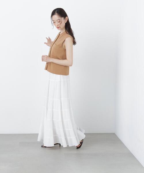 N.(N. Natural Beauty Basic)(エヌエヌナチュラルビューティーベーシック)の「ポロ襟ノースリーブニット(ポロシャツ・レディース・ラベンダー/ネイビー/キャメル・フリ-)」の18枚目の写真