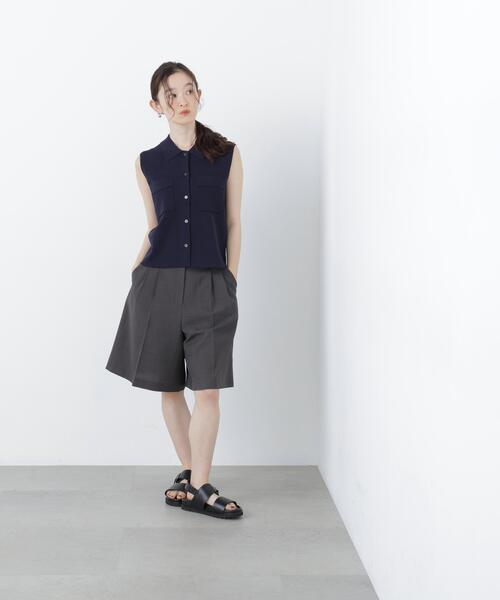 N.(N. Natural Beauty Basic)(エヌエヌナチュラルビューティーベーシック)の「ポロ襟ノースリーブニット(ポロシャツ・レディース・ラベンダー/ネイビー/キャメル・フリ-)」の10枚目の写真