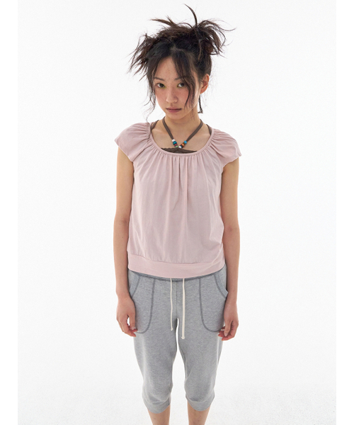 EXPIRED GIRL(エクスパイアードガール)の「Soft Shirring Top Pale Pink(Tシャツ/カットソー・レディース・その他・FREE)」の2枚目の写真