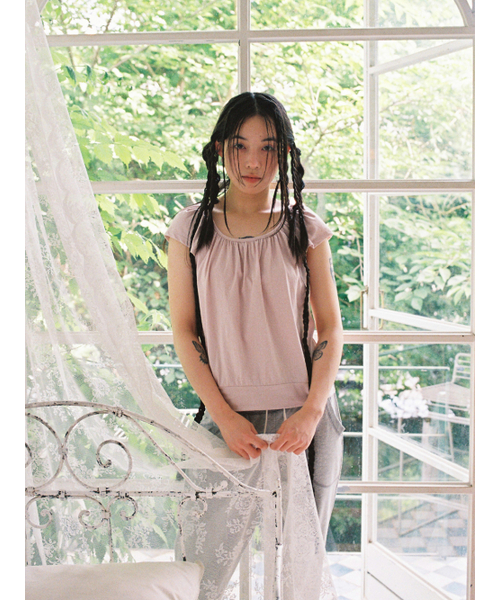 EXPIRED GIRL(エクスパイアードガール)の「Soft Shirring Top Pale Pink(Tシャツ/カットソー・レディース・その他・FREE)」の3枚目の写真