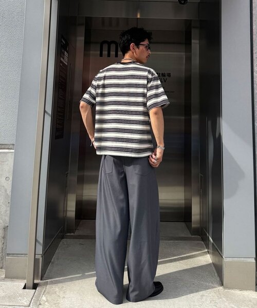 CIAOPANIC(チャオパニック)の「マルチボーダーTシャツ(Tシャツ/カットソー・メンズ・カーキ/ブラック・MEDIUM/LARGE)」の8枚目の写真