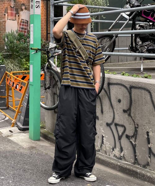 CIAOPANIC(チャオパニック)の「マルチボーダーTシャツ(Tシャツ/カットソー・メンズ・カーキ/ブラック・MEDIUM/LARGE)」の13枚目の写真
