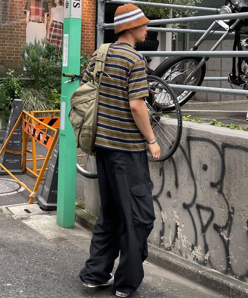 CIAOPANIC(チャオパニック)の「マルチボーダーTシャツ(Tシャツ/カットソー・メンズ・カーキ/ブラック・MEDIUM/LARGE)」の15枚目の写真