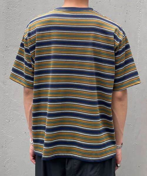 CIAOPANIC(チャオパニック)の「マルチボーダーTシャツ(Tシャツ/カットソー・メンズ・カーキ/ブラック・MEDIUM/LARGE)」の18枚目の写真
