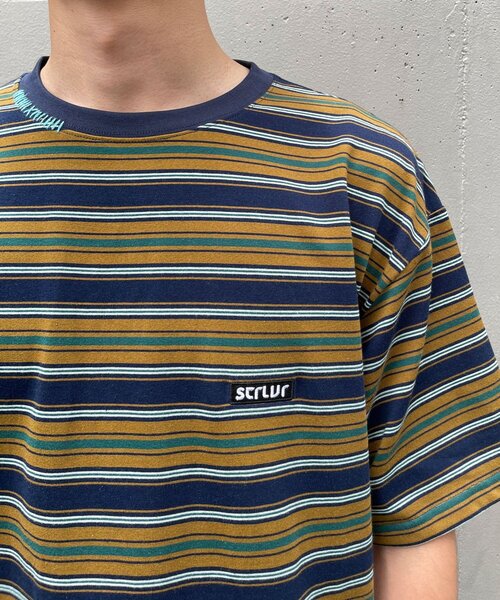 CIAOPANIC(チャオパニック)の「マルチボーダーTシャツ(Tシャツ/カットソー・メンズ・カーキ/ブラック・MEDIUM/LARGE)」の19枚目の写真