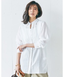 シアーラミー・はしごレースロングシャツ