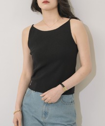【夏から秋へ、季節をつなぐ一着。】ボートネックニットキャミ