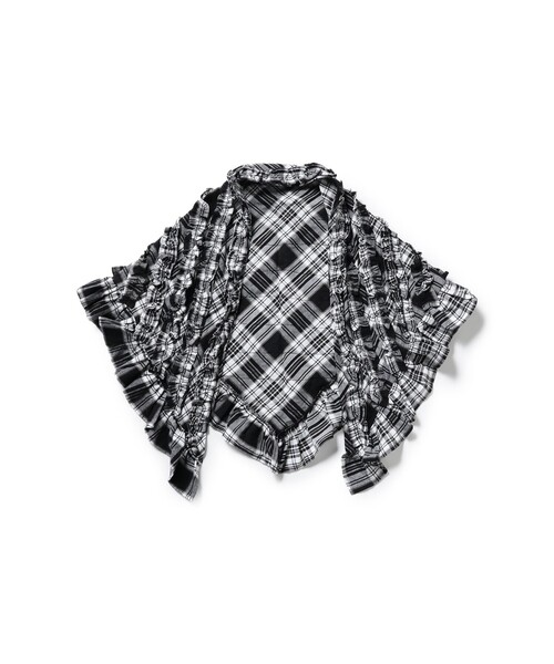 BEAMS BOY(ビームスボーイ)の「ネル フリル ストール(マフラー・レディース・ネイビー/ブラック・ONE SIZE)」の5枚目の写真