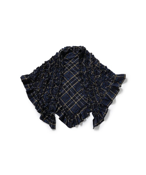 BEAMS BOY(ビームスボーイ)の「ネル フリル ストール(マフラー・レディース・ネイビー/ブラック・ONE SIZE)」の9枚目の写真