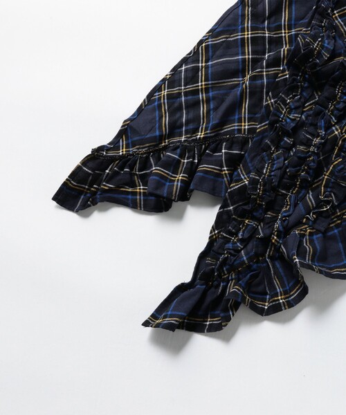 BEAMS BOY(ビームスボーイ)の「ネル フリル ストール(マフラー・レディース・ネイビー/ブラック・ONE SIZE)」の12枚目の写真