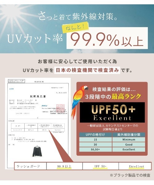 TeddyShop(テディショップ)の「【UVカット率99.9%以上/UPF50+/フード&フェイスガード搭載】長袖サムホール付きジップアップラッシュガードトップス レディース水着(ラッシュガード・レディース・ネイビー/ホワイト/ブラック・S/M/L)」の9枚目の写真