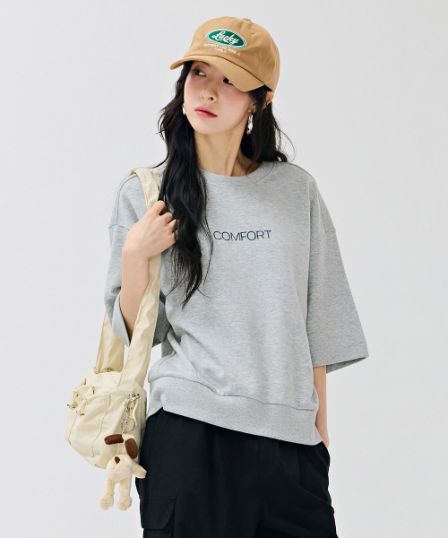 CHASECULT（チェイスカルト）の「レディースレタリングポイント5部Tシャツ-DERG5861B0B（Tシャツ/カットソー・レディース・ライトグレー・85/90）」の3枚目の写真