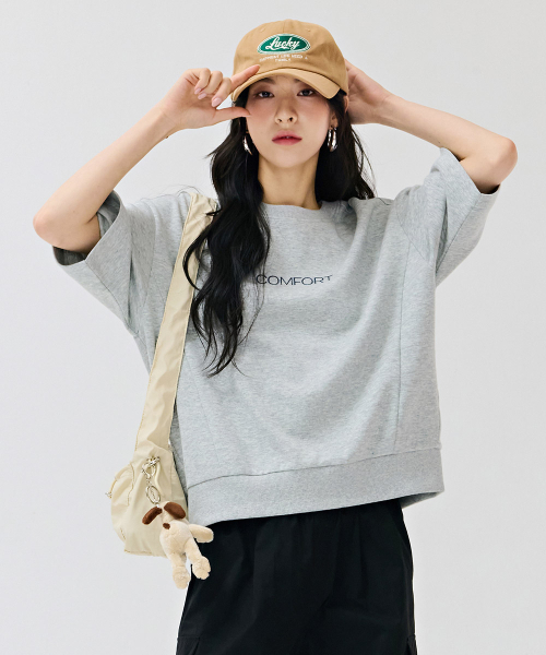 CHASECULT（チェイスカルト）の「レディースレタリングポイント5部Tシャツ-DERG5861B0B（Tシャツ/カットソー・レディース・ライトグレー・85/90）」の4枚目の写真