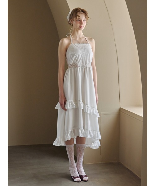 etre loin(エトルワン)の「リリーエンブロイダリーエプロンロングワンピース / Lily embroidered apron long dress(ワンピース・レディース・ミント/ブラック/ホワイト・M)」の16枚目の写真