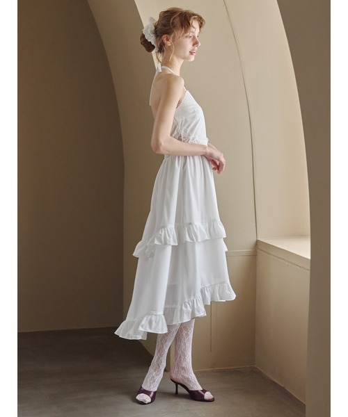 etre loin(エトルワン)の「リリーエンブロイダリーエプロンロングワンピース / Lily embroidered apron long dress(ワンピース・レディース・ミント/ブラック/ホワイト・M)」の10枚目の写真