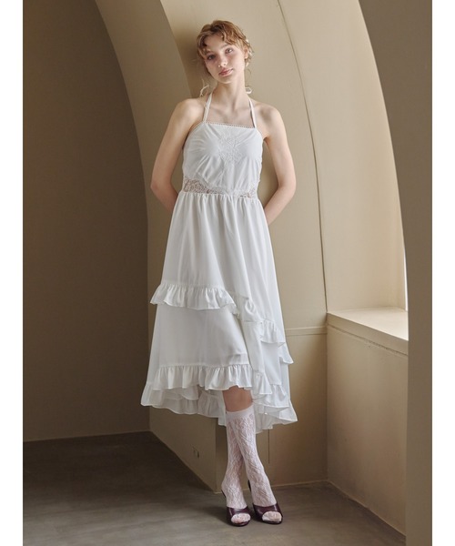etre loin(エトルワン)の「リリーエンブロイダリーエプロンロングワンピース / Lily embroidered apron long dress(ワンピース・レディース・ミント/ブラック/ホワイト・M)」の8枚目の写真