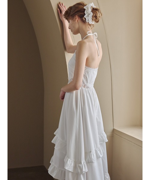 etre loin(エトルワン)の「リリーエンブロイダリーエプロンロングワンピース / Lily embroidered apron long dress(ワンピース・レディース・ミント/ブラック/ホワイト・M)」の6枚目の写真