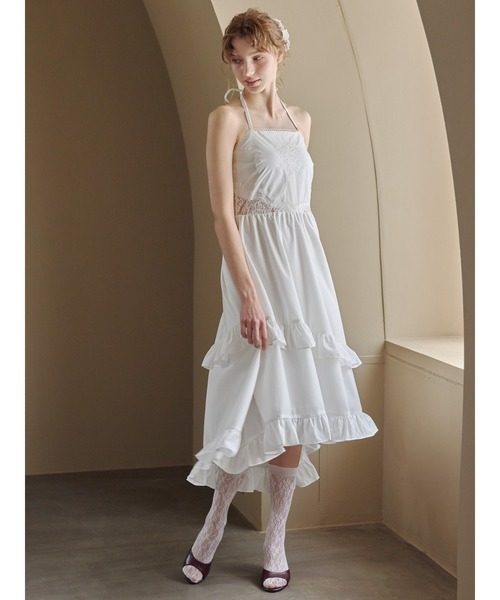 etre loin(エトルワン)の「リリーエンブロイダリーエプロンロングワンピース / Lily embroidered apron long dress(ワンピース・レディース・ミント/ブラック/ホワイト・M)」の7枚目の写真