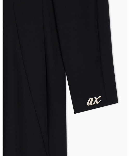 ARMANI EXCHANGE（アルマーニエクスチェンジ）の「【A|X アルマーニ エクスチェンジ】＜オンライン限定＞axロゴ フィット＆フレア ミディワンピース（ワンピース・レディース・ブラック・0/6/4/2）」の3枚目の写真