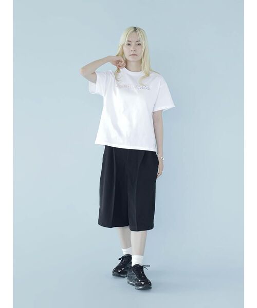 :ETHROF（イーサオブ）の「TIME LOGO PRINT T-SHIRT（Tシャツ/カットソー・レディース・グレー系/ホワイト・FREE）」の11枚目の写真