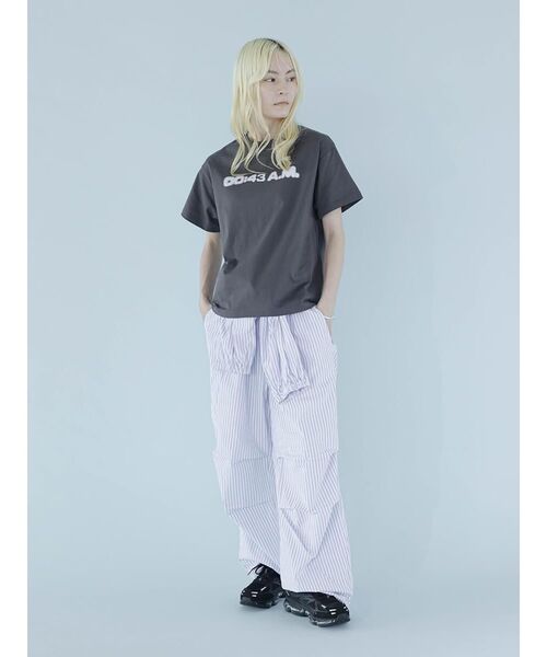:ETHROF（イーサオブ）の「TIME LOGO PRINT T-SHIRT（Tシャツ/カットソー・レディース・グレー系/ホワイト・FREE）」の15枚目の写真