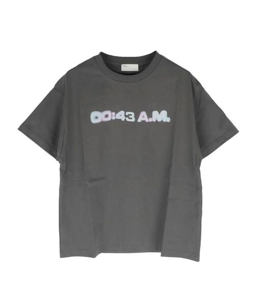 :ETHROF（イーサオブ）の「TIME LOGO PRINT T-SHIRT（Tシャツ/カットソー・レディース・グレー系/ホワイト・FREE）」の20枚目の写真