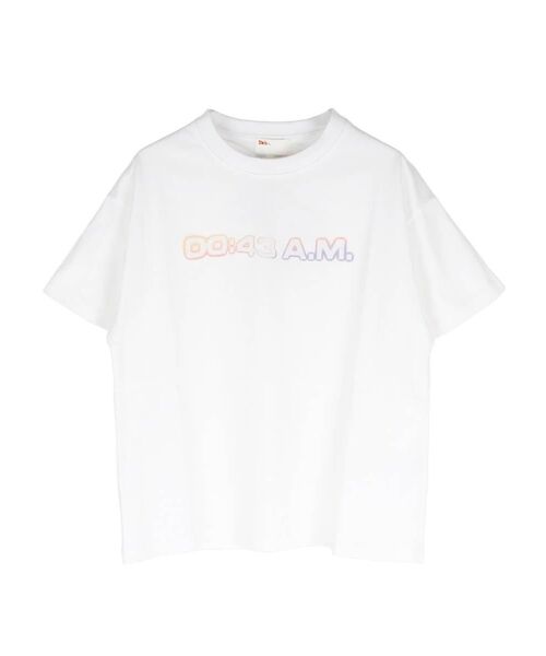 :ETHROF（イーサオブ）の「TIME LOGO PRINT T-SHIRT（Tシャツ/カットソー・レディース・グレー系/ホワイト・FREE）」の3枚目の写真