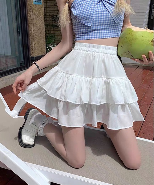 MAISON DE THERESE(メゾン ド テレーズ)の「インパン付き ティアード フリル ミニ スカート(スカート・レディース・Black/White・M/S)」の11枚目の写真